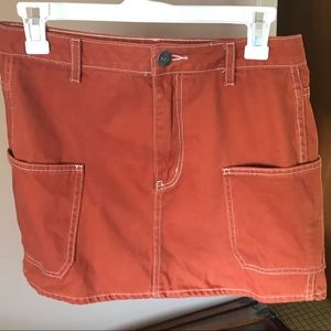 Rust colored high waisted skirt